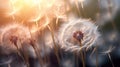 Dandelion macro close view. Created using Generative AI technology Royalty Free Stock Photo