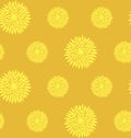 Dandelion pattern vector yellow