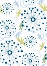 Dandelion seamless pattern vector floral design primitive scandinavian