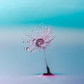 Dandelion seed covered in water drops Royalty Free Stock Photo