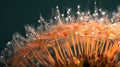 Dandelion seed with dew drops in the sun Royalty Free Stock Photo