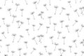 Dandelion seeds flying seamless pattern texture abstract repeat wallpaper background vector ornament Royalty Free Stock Photo