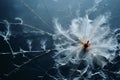 a dandelion is shown in the middle of a dark background Royalty Free Stock Photo