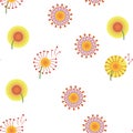 Dandelion, Spring Flower Vector Seamless Pattern