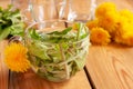 Dandelion tea made from fresh dandelion leaves Royalty Free Stock Photo