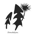 Dandelion vector icon.Black,simple vector icon isolated on white background dandelion. Royalty Free Stock Photo