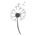 Dandelion vector silhouette isolated