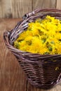 Dandelions in a basket