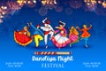 Dandiya in disco Garba Night banner poster for Navratri Dussehra festival of India Royalty Free Stock Photo