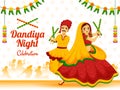 Dandiya night celebration invitation card design for celebrating festival of india Happy navratri