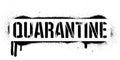 Stencil Quarantine inscription. Black danger graffiti print on white background. Vector design street art