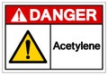 Danger Acetylene Symbol Sign, Vector Illustration, Isolate On White Background Label. EPS10 Royalty Free Stock Photo