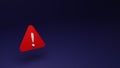 danger alert icon 3d illustration, program failure notice warning sing, mistake message icon 3d render Royalty Free Stock Photo
