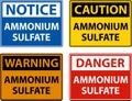 Danger Ammonium Sulfate Symbol Sign On White Background