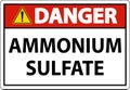 Danger Ammonium Sulfate Symbol Sign On White Background