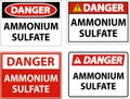 Danger Ammonium Sulfate Symbol Sign On White Background