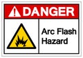 Danger Arc Flash Hazard Symbol Sign, Vector Illustration, Isolate On White Background Label .EPS10 Royalty Free Stock Photo