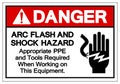 Danger ARC Flash And Shock Hazard Symbol Sign, Vector Illustration, Isolate On White Background Label .EPS10 Royalty Free Stock Photo