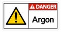 Danger Argon Symbol Sign Isolate On White Background,Vector Illustration Royalty Free Stock Photo
