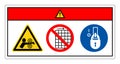 Danger Arm Entangle Rollers Right Do Not Remove Guard Symbol Sign, Vector Illustration, Isolate On White Background Label .EPS10