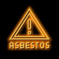 danger asbestos neon glow icon illustration