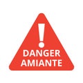 Danger asbestos symbol icon called danger amiante in French language