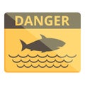 Danger attack icon cartoon vector. Shark sign