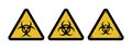 Danger attention sign viral danger. Warning. biological and radiation hazard illustration Royalty Free Stock Photo