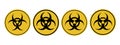 Danger attention sign viral danger. Warning. biological and radiation hazard. Vector illustration Royalty Free Stock Photo