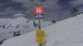 danger of avalanches warning sign Royalty Free Stock Photo