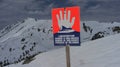 Danger of avalanches warning sign