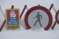 Danger of avalanches warning sign Royalty Free Stock Photo