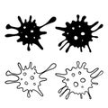 Danger bacteria vector icon illustration with doodle hand drawn style isolated on white background Royalty Free Stock Photo