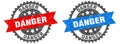 danger band sign. danger grunge stamp set Royalty Free Stock Photo