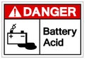 Danger Battery Acid Symbol Sign, Vector Illustration, Isolate On White Background Label .EPS10