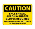 Caution When Servicing Or Checking Batteries. Danger Battery Charging Area Sign.