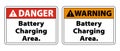 Danger Battery Charging Area Sign vector eps10