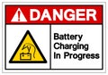 Danger Battery Charging In Progress Symbol Sign, Vector Illustration, Isolate On White Background Label. EPS10