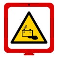 Danger Battery Charging Symbol Sign, Vector Illustration, Isolated On White Background Label .EPS10