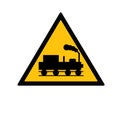 Danger Beware Of Trains Symbol Sign, Vector Illustration, Isolate On White Background, Label