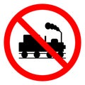 Danger Beware Of Trains Symbol Sign, Vector Illustration, Isolate On White Background, Label. EPS10