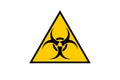 Danger biohazard caution sign, isolated on a white background. Warning poster. Stay away from the exclusion zone. No entry. Royalty Free Stock Photo