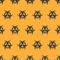 Danger biohazard icon. Toxic sign seamless pattern. Attention hazardous symbols vector illustration eps 10 Royalty Free Stock Photo