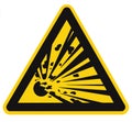 Danger, blasting area, authorized personnel only, stay away, hazard risk zone caution warning sign, blast icon signage sticker, Royalty Free Stock Photo