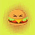 Danger Burger Monster Pop Art Vector Design, Illustration