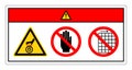 Danger Burn Hazard Hot Rollers Do Not Touch and Do Not Remove Guard Symbol Sign, Vector Illustration, Isolate On White Background