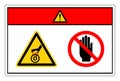 Danger Burn Hazard Hot Rollers Do Not Touch Symbol Sign, Vector Illustration, Isolate On White Background Label. EPS10