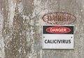 Danger, Calicivirus warning sign Royalty Free Stock Photo