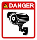 Danger CCTV Symbol Sign, Vector Illustration, Isolate On White Background Label .EPS10