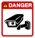 Danger CCTV Symbol Sign, Vector Illustration, Isolate On White Background Label .EPS10